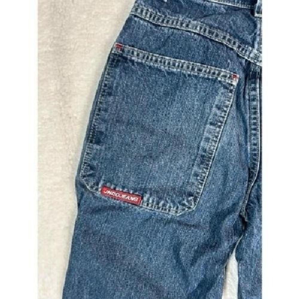 JNCO Jeans Front Graphic Dragon Dark Wash Denim Kids Youth Size 16 Y2K Vintage - Picture 11 of 12